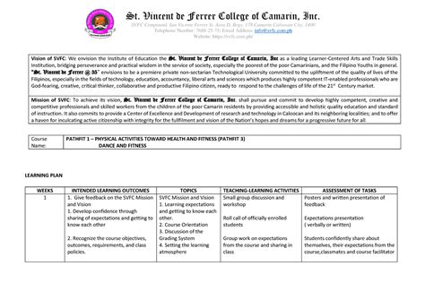 Syllabus Pathfit.